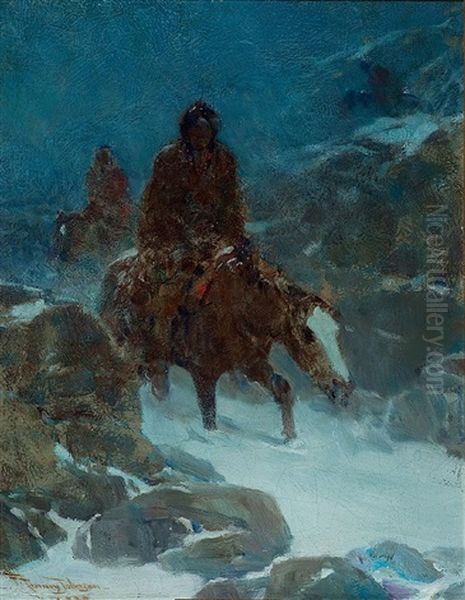 Evening Ride Oil Painting by Frank Tenney Johnson