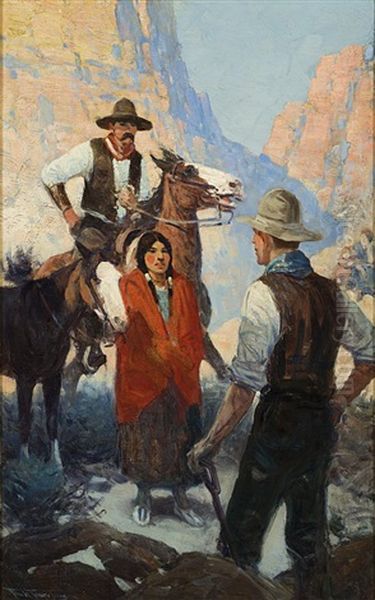 Surprise Meeting Oil Painting by Frank Tenney Johnson