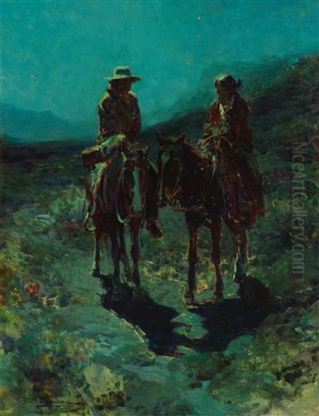 Lovers Of The Desert Oil Painting by Frank Tenney Johnson