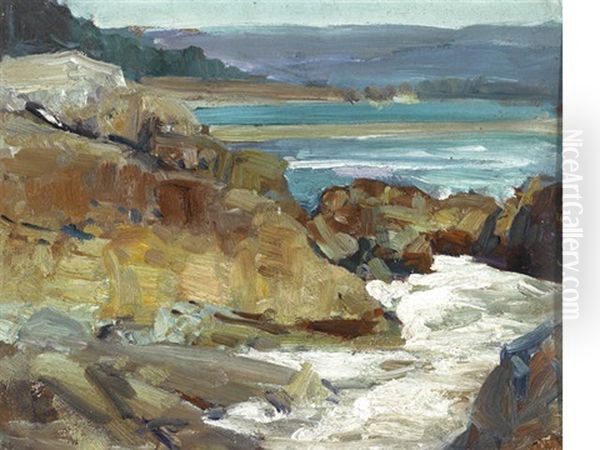 Carmel River Near The Mission Oil Painting by Frank Tenney Johnson