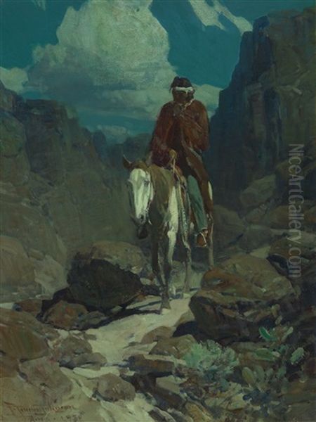 Through The Night Oil Painting by Frank Tenney Johnson