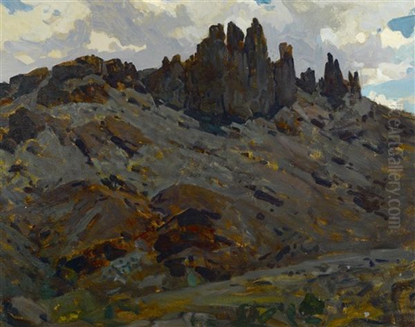 Butte, Montana Oil Painting by Frank Tenney Johnson