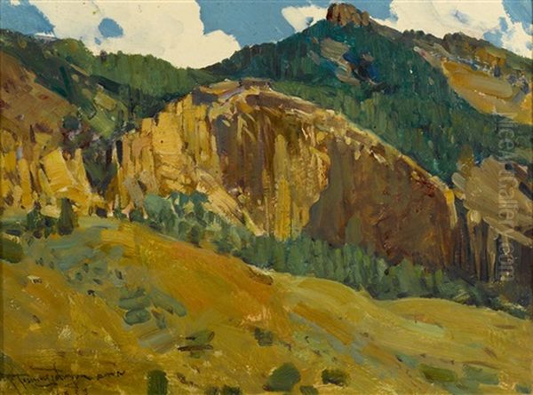 Mountains And Cliffs Oil Painting by Frank Tenney Johnson