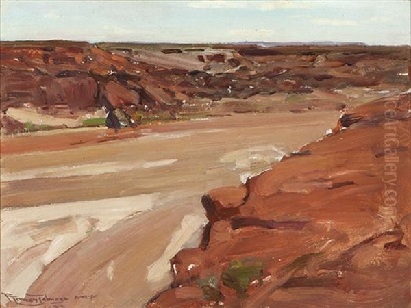 Banks Of The Little Colorado, Near Cameron, Ariz Oil Painting by Frank Tenney Johnson