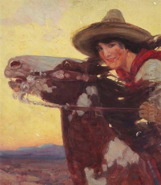 Pearl Of The Prairie Oil Painting by Frank Tenney Johnson