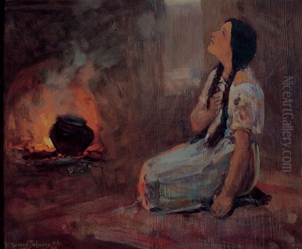 Ramona Oil Painting by Frank Tenney Johnson