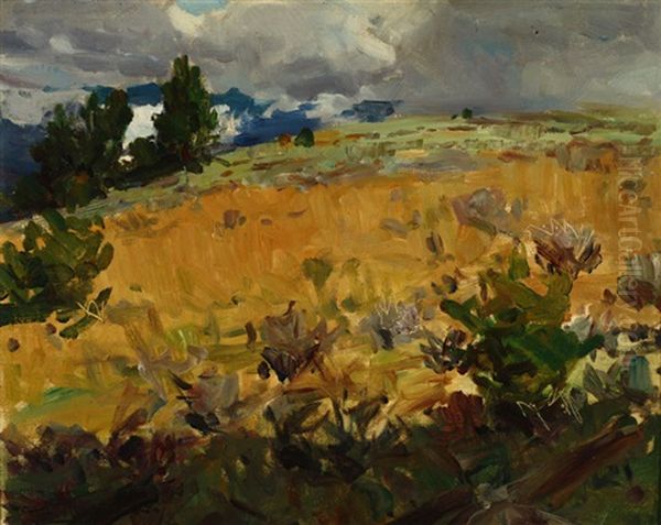 North Fork (study) Oil Painting by Frank Tenney Johnson