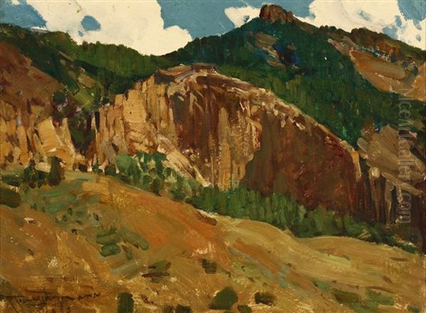 Trout Peak Oil Painting by Frank Tenney Johnson