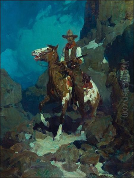 Night Herders Oil Painting by Frank Tenney Johnson