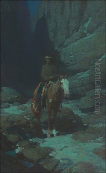 Canyon Solitude Oil Painting by Frank Tenney Johnson