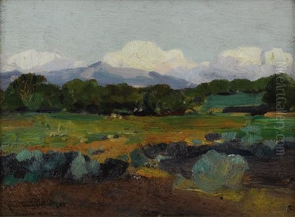 New Mexico Landscape Oil Painting by Frank Tenney Johnson