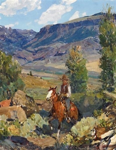 Coming Up The Trail Oil Painting by Frank Tenney Johnson