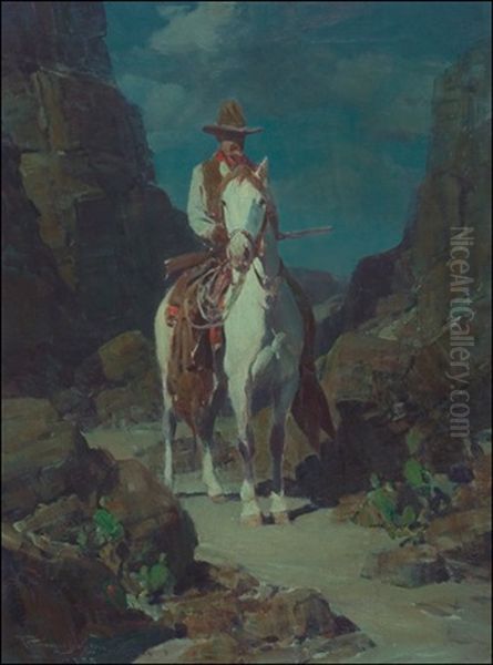 In The Moonlight Oil Painting by Frank Tenney Johnson