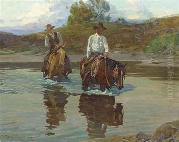 Reflections Oil Painting by Frank Tenney Johnson