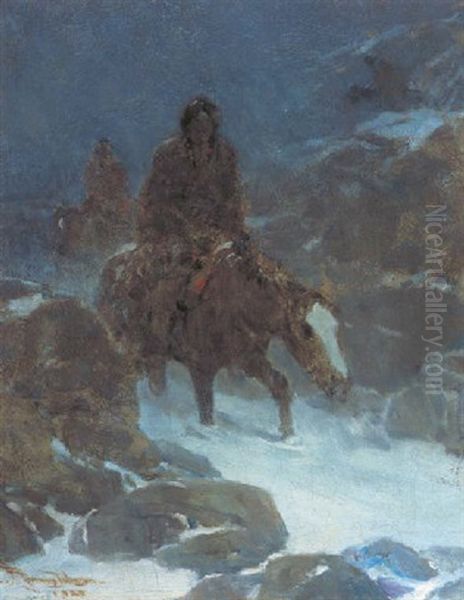 Evening Ride Oil Painting by Frank Tenney Johnson