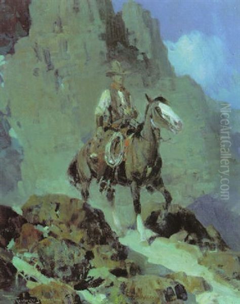 Evening Ride Oil Painting by Frank Tenney Johnson