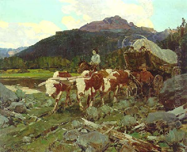 To A Home In The West Oil Painting by Frank Tenney Johnson