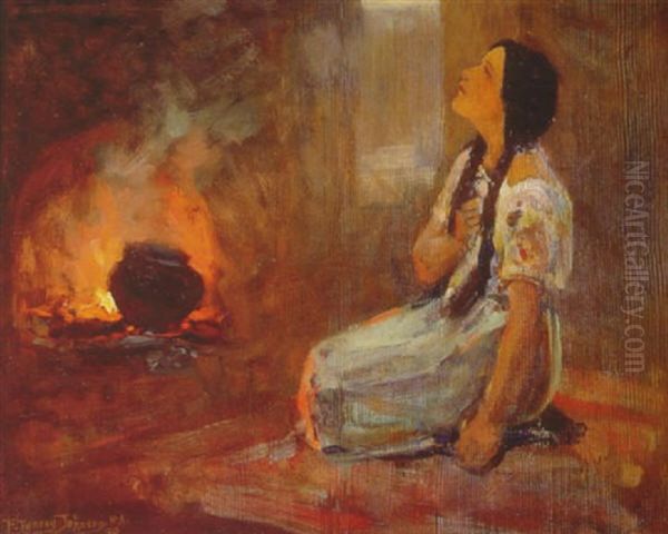 Ramona Oil Painting by Frank Tenney Johnson