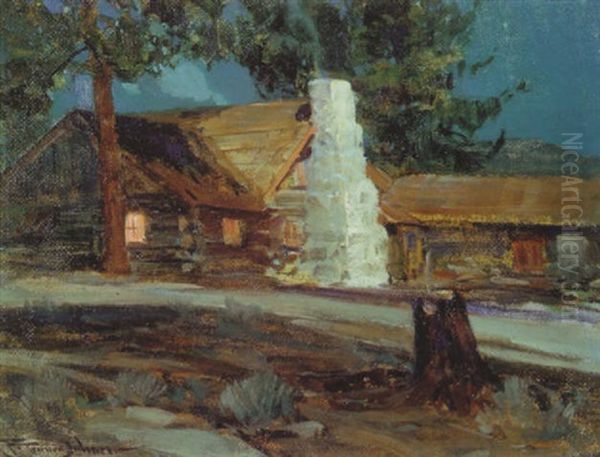 Callahan Cabin In Redlands Oil Painting by Frank Tenney Johnson