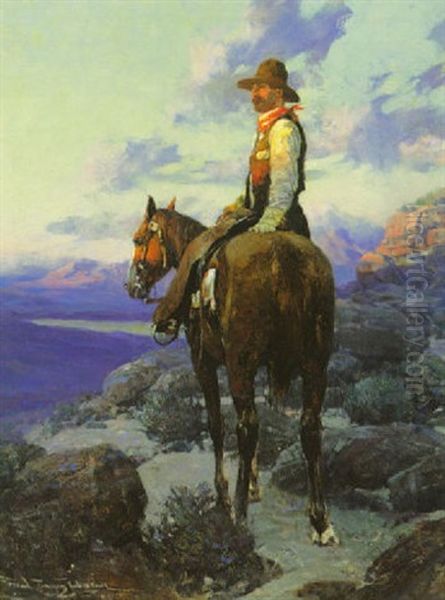 The Rustler Oil Painting by Frank Tenney Johnson