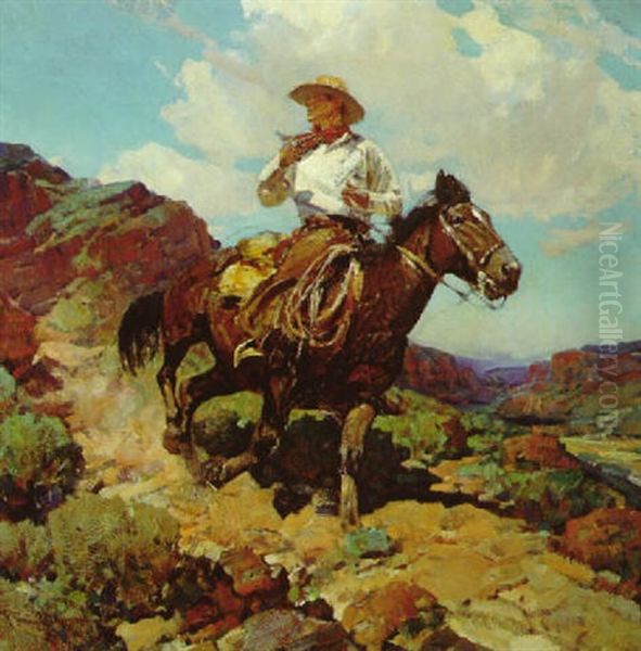 The Getaway Oil Painting by Frank Tenney Johnson