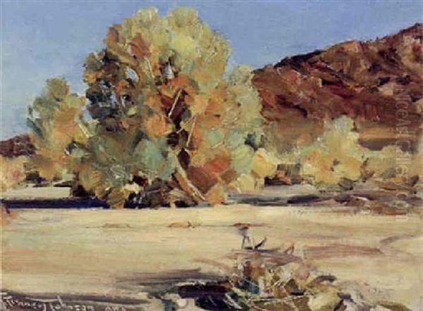 Smoke Tree Oil Painting by Frank Tenney Johnson