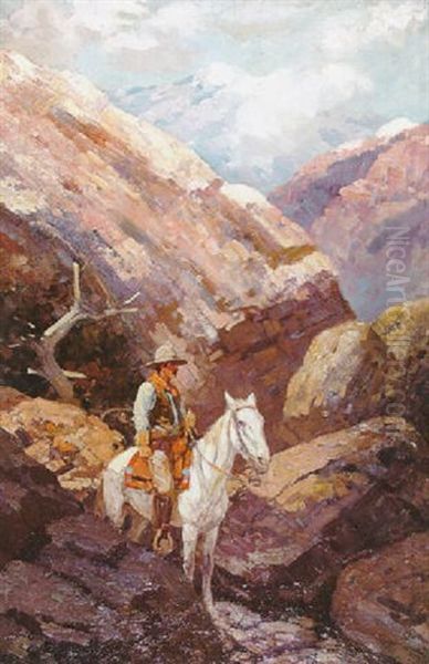 Solitary Horseman Oil Painting by Frank Tenney Johnson