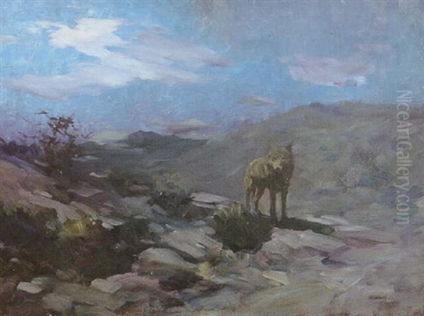 Coyote Nocturne Oil Painting by Frank Tenney Johnson