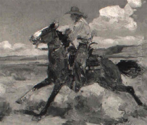 Rider On Horseback Oil Painting by Frank Tenney Johnson