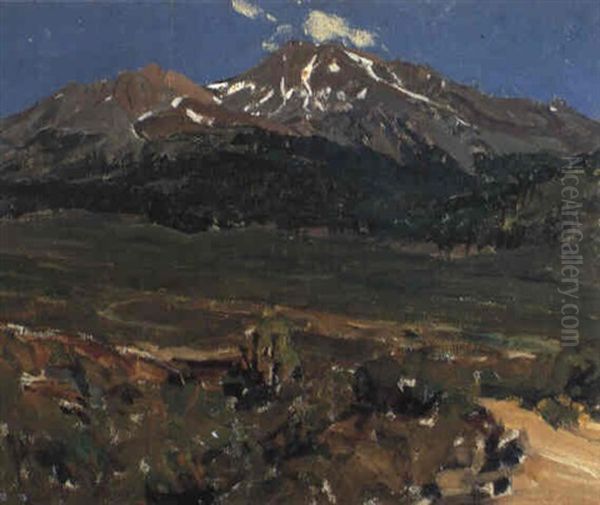 Snow On Jim Mountain Oil Painting by Frank Tenney Johnson