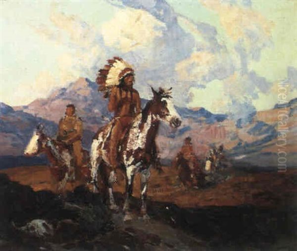 Scouting Party Oil Painting by Frank Tenney Johnson