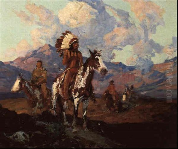 Scouting Party Oil Painting by Frank Tenney Johnson