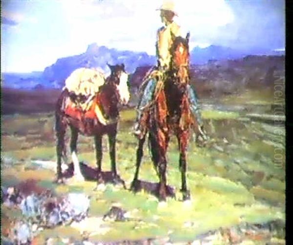 Life On The Trail Oil Painting by Frank Tenney Johnson