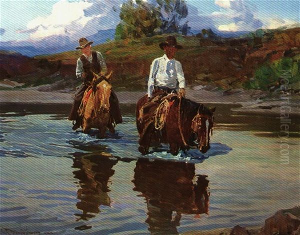 Reflections Oil Painting by Frank Tenney Johnson