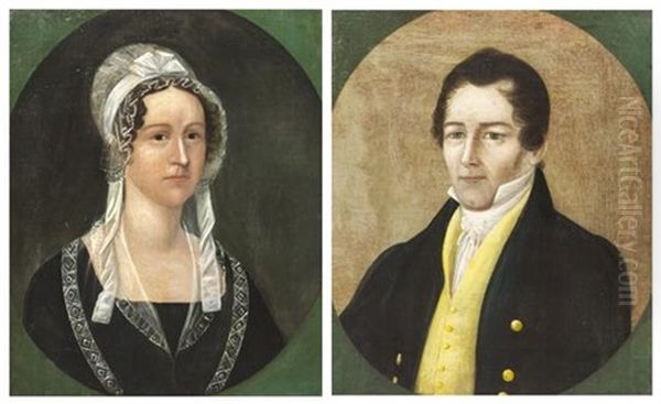 Mr. And Mrs. Hilmer Schumacher (a Pair Of Works) Oil Painting by Joshua Johnson