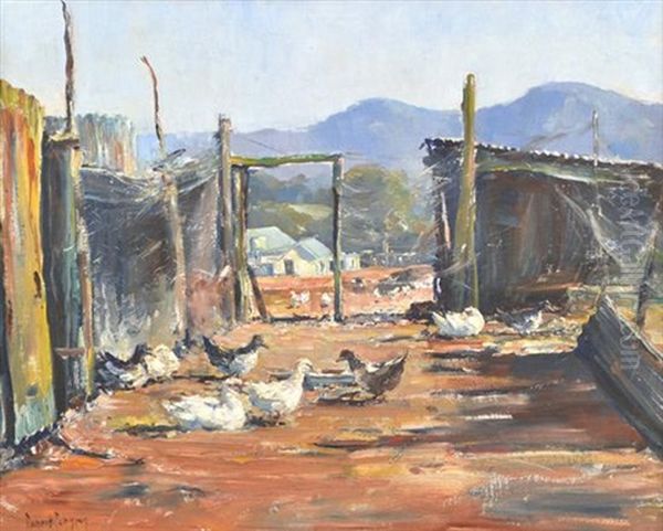 Farmyard Oil Painting by Robert Johnson