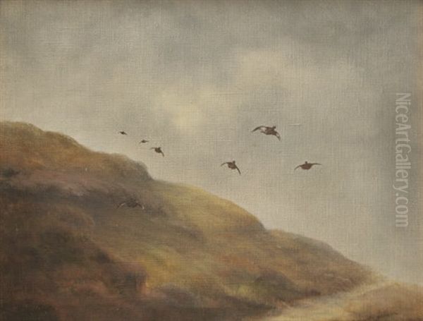 A Covey Of Wicklow Grouse Oil Painting by Robert Johnson