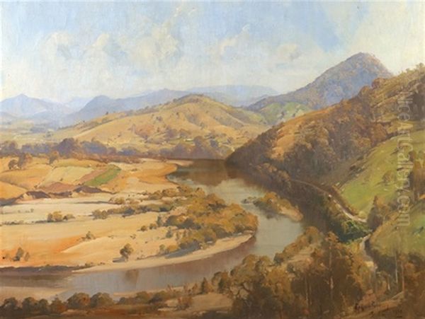 Macleay River Valley Oil Painting by Robert Johnson