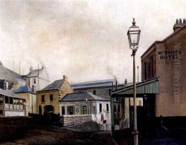 Windmill Street Looking West From Kent Street, Sydney Oil Painting by William Elliot (Sir) Johnson