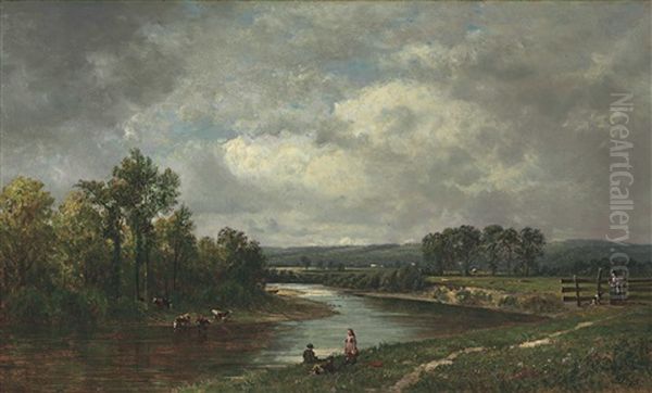 Connecticut River Near Lancaster, New Hampshire Oil Painting by David Johnson