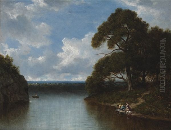 Inlet Upper Hudson Oil Painting by David Johnson