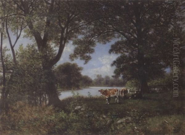 The Wallkill At Montgomery Oil Painting by David Johnson