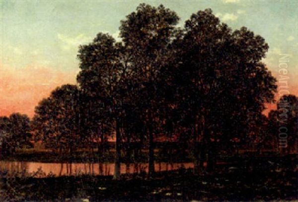 Evening, Genesee, New York Oil Painting by David Johnson