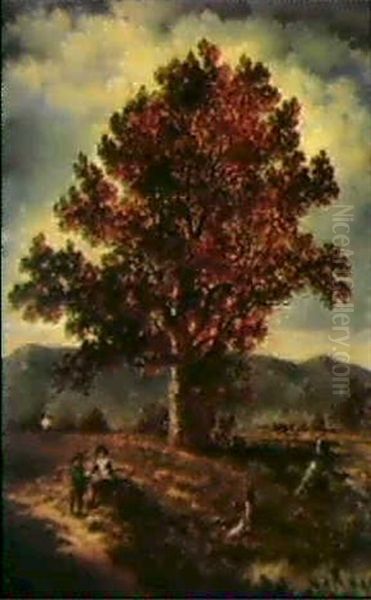 Black Oak, Berkshire Hills Oil Painting by David Johnson