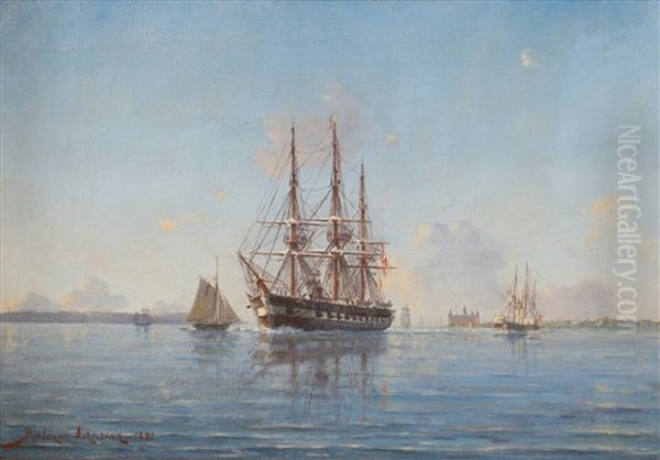 Marine Oil Painting by Hjalmar Johnssen