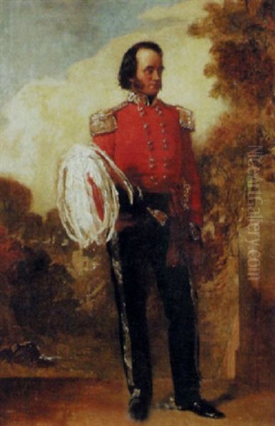 Portraet Af Officer Oil Painting by Alexander Johnston