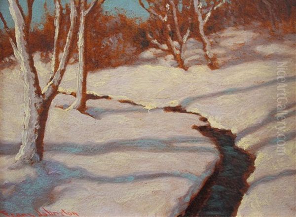 Winter Sun Oil Painting by Francis Hans Johnston