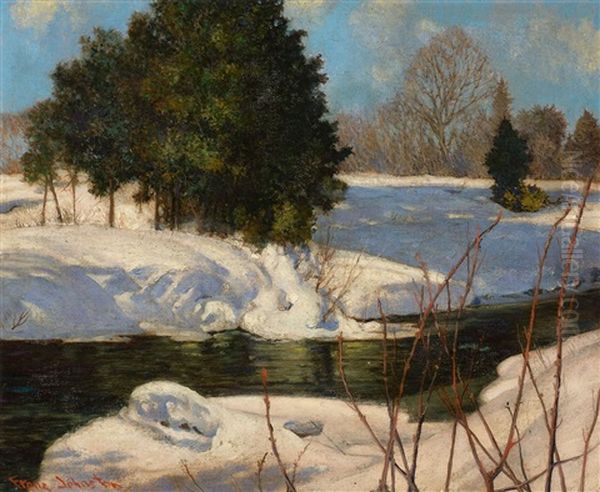 Winter Sun Oil Painting by Francis Hans Johnston