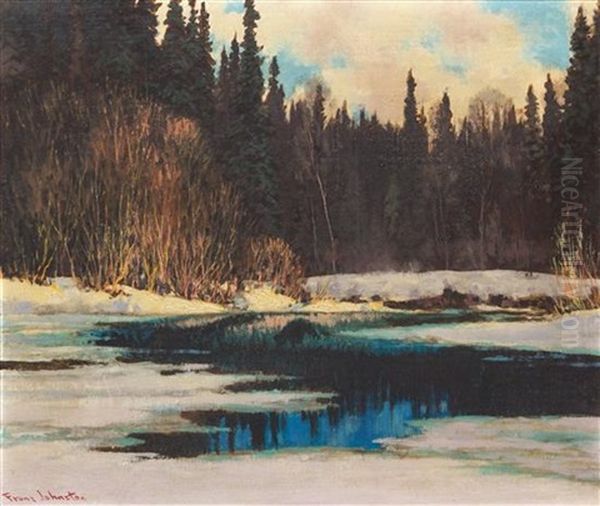 Blue Pools Of Silence Oil Painting by Francis Hans Johnston