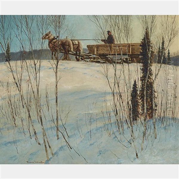 Going Home, Sturgeon River Country Oil Painting by Francis Hans Johnston